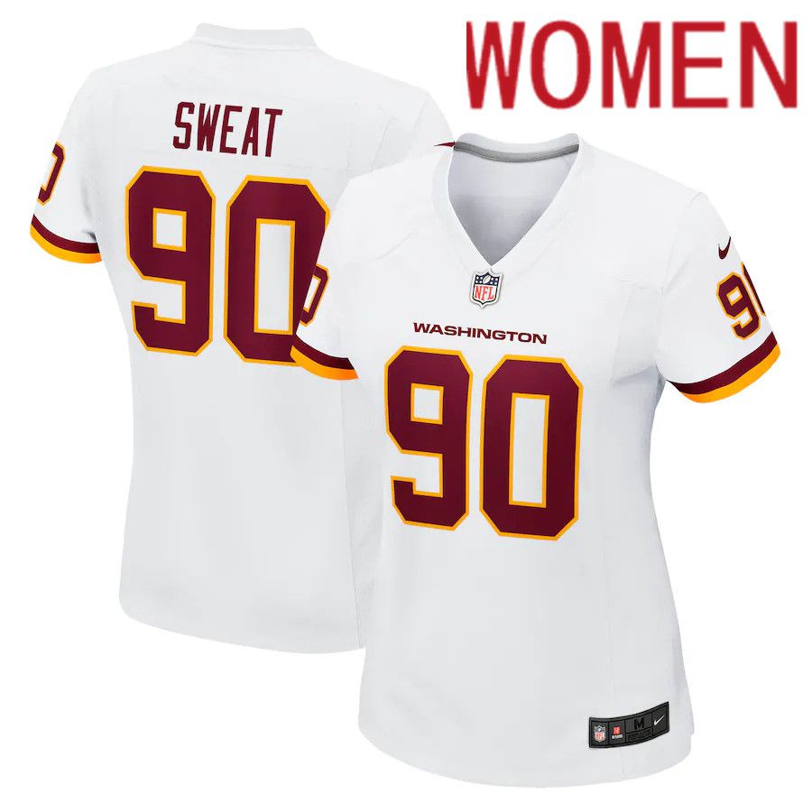 Women Washington Redskins #90 Montez Sweat Nike White Game NFL Jersey